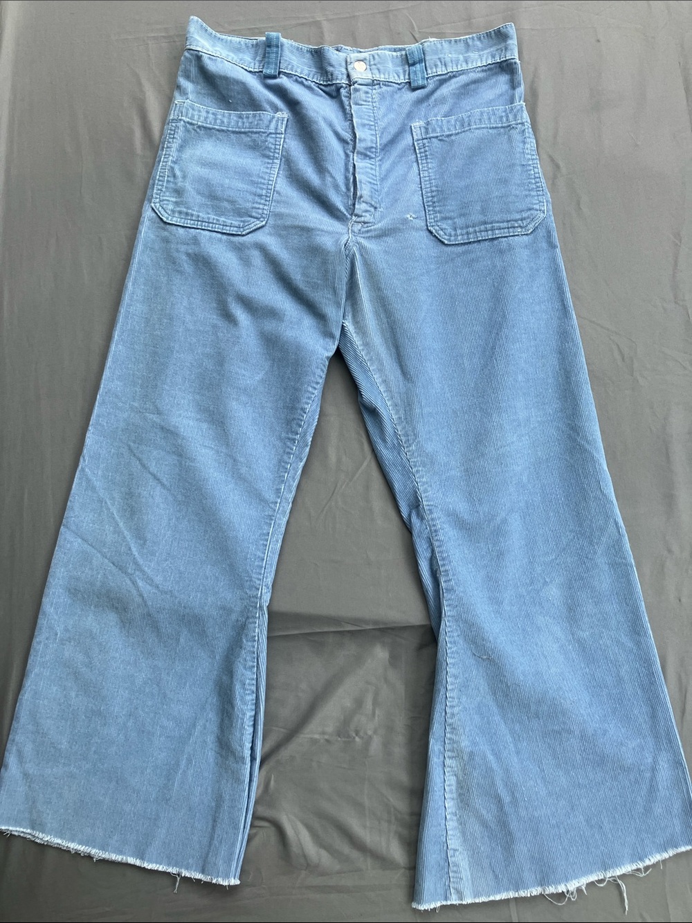 Vintage 70s Seafarer Blue Corduroy Bell Bottom Flare Sailor Pants